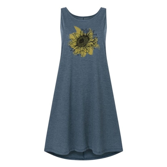 Instant Message Dresses & Skirts - Watercolor Sunflower Tank Dress